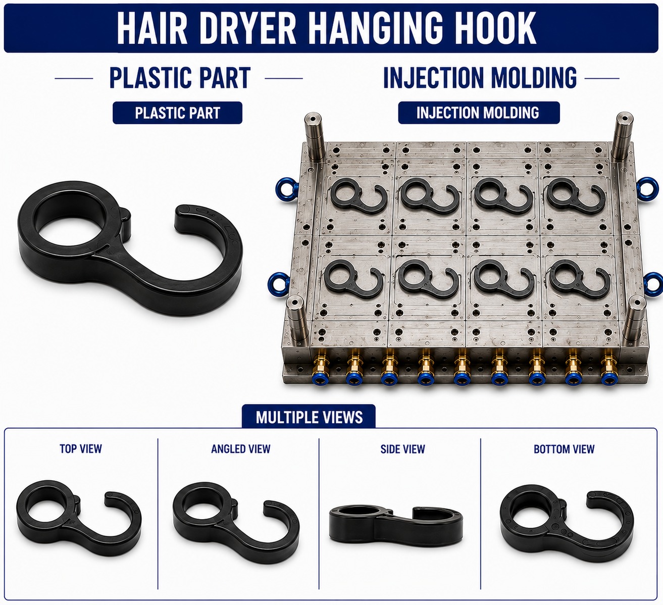 Hair Dryer Plastic Hanging Hook Mould and Moulding Service